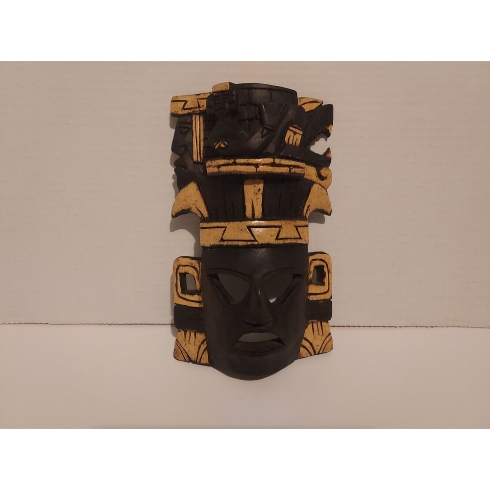 Hand carved  Mayan Tribal Mask 8" Tall- From Mexico